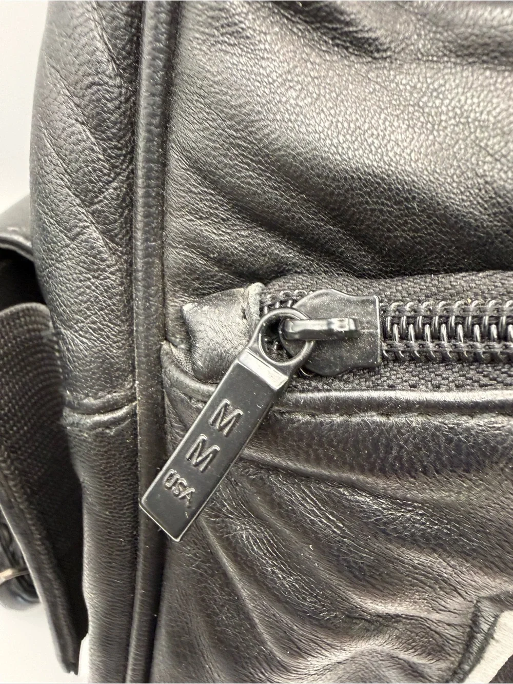 Black Leather Cross Accent Sling Bag / Backpack